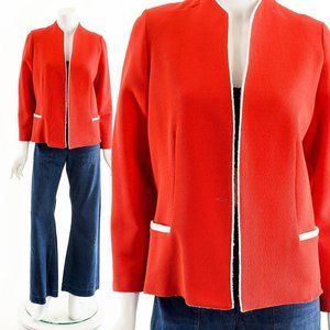 Red Classic Open Blazer Coat
